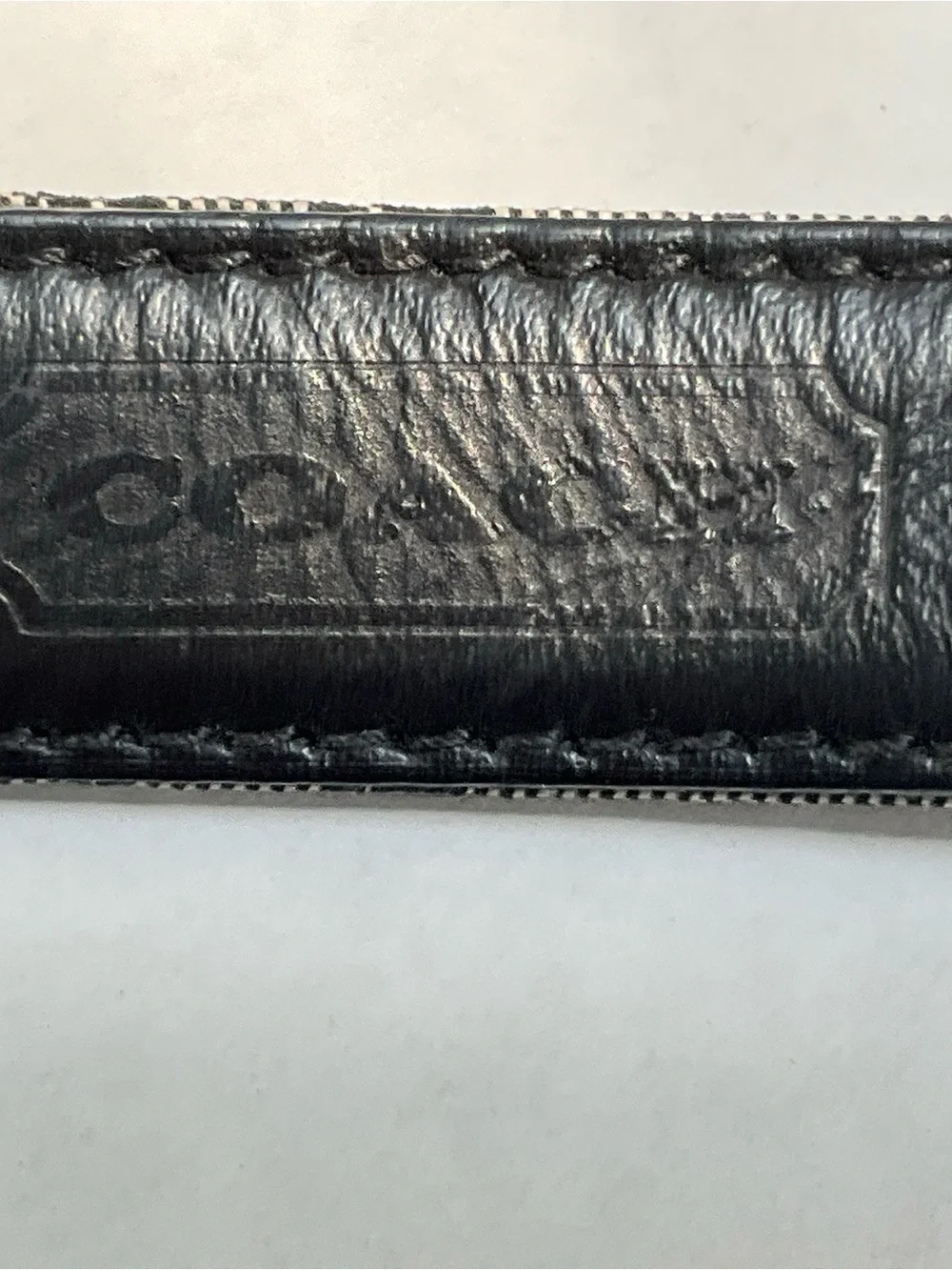 Coach Black Signature Logo Belt